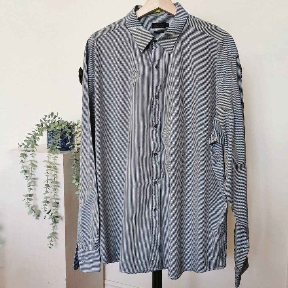 🇧🇷 Premium cotton XXL men's stripes dress shirt